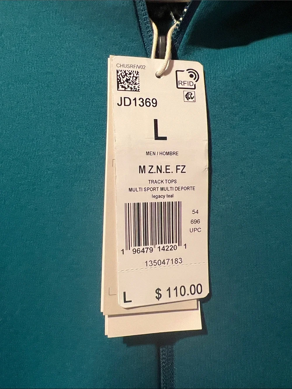 adidas Men's Teal Full-Zip Performance Hoodie Jacket and pants Large NWT